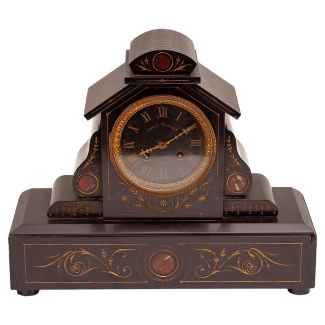 Antique Napoleon III Marble Mantel Clock by Adolf Fraaier, Amsterdam, 1900 For Sale - Image 11 of 11