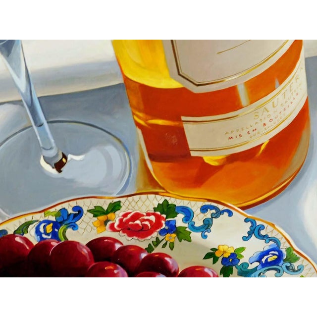Thomas Stiltz a Taste of Late Summer Hand Signed Artwork Original Painting Wine For Sale - Image 4 of 7