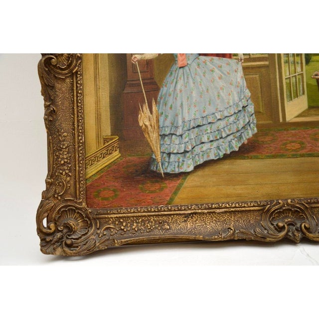 Wood Alfred Lyndon Grace, Figurative Scene, 1880, Oil Painting on Canvas, Framed For Sale - Image 7 of 11
