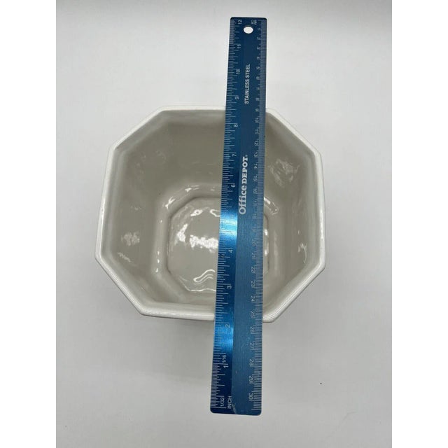 Vintage Italian Handpainted Dogwood Octagonal Cache Pot For Sale - Image 4 of 8