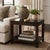 A clean-lined Williams-Sonoma Home end table featuring a rich espresso walnut finish, thick square top, and open lower...