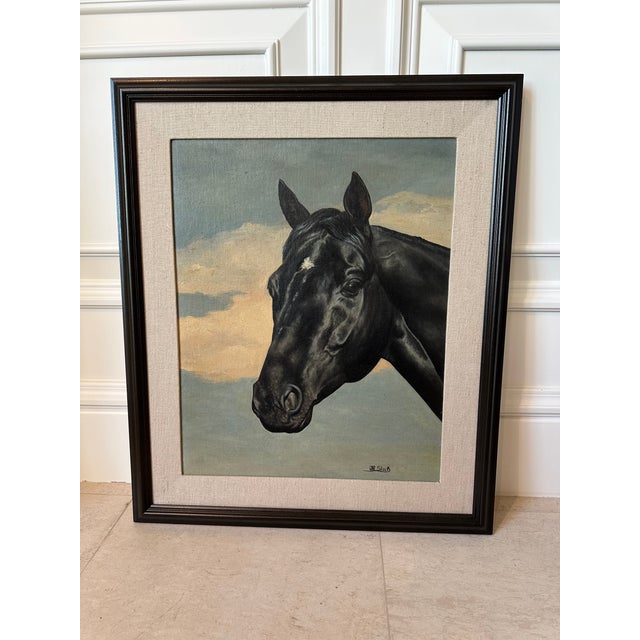 Fabulous Vintage Equestrian Oil Painting by Noted Equestrian and Horse Painter, John Nelson Slick. (1901-1979) Superb...