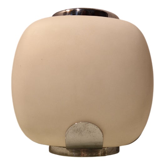 Flower Lamp in Chromed Brass and Glass from Valenti Luce, 1960s For Sale