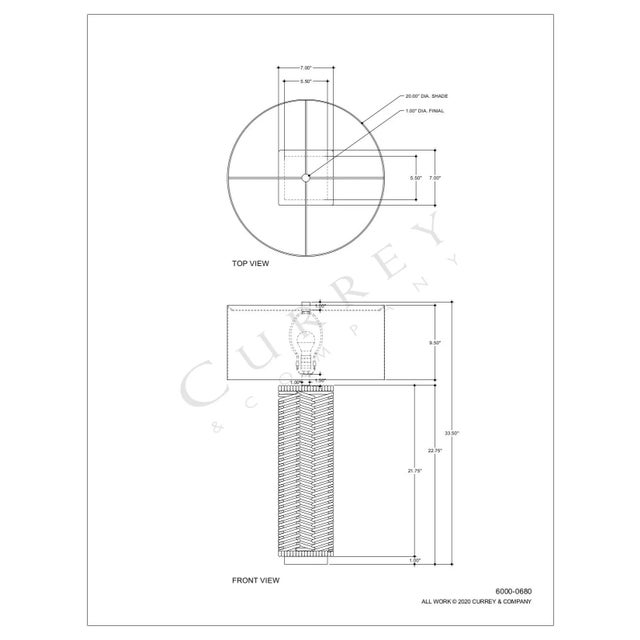 2020s Currey & Company Torquay Table Lamp For Sale - Image 5 of 6