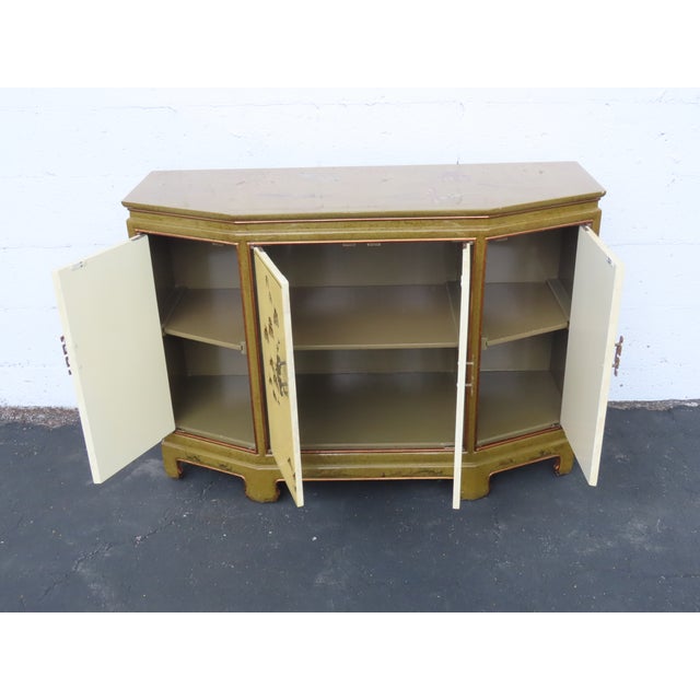 Hollywood Regency Chinoiserie Painted Buffet Sideboard Storage Cabinet 6624 For Sale - Image 4 of 18