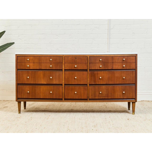 Morris & Co. Mid 20th Century White Top Morris Company Dresser For Sale - Image 4 of 12