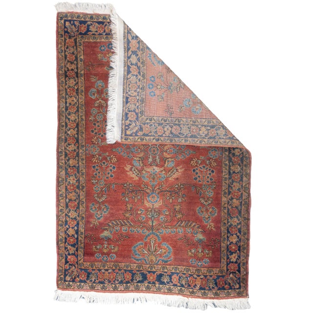 Antique Persian Mohajeran Sarouk Rug 3'3'' x 4'8''. Mohajeran is a village in the larger Sarouk district, reputed,...