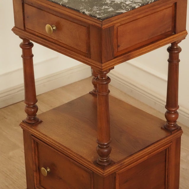 Antique Gründerzeit Bedside Table with Marble Top, 1880s For Sale - Image 10 of 13