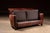 Mid-Century Brown Leather Two-Seat Sofa With Low Profile Frame For Sale - Image 4 of 10