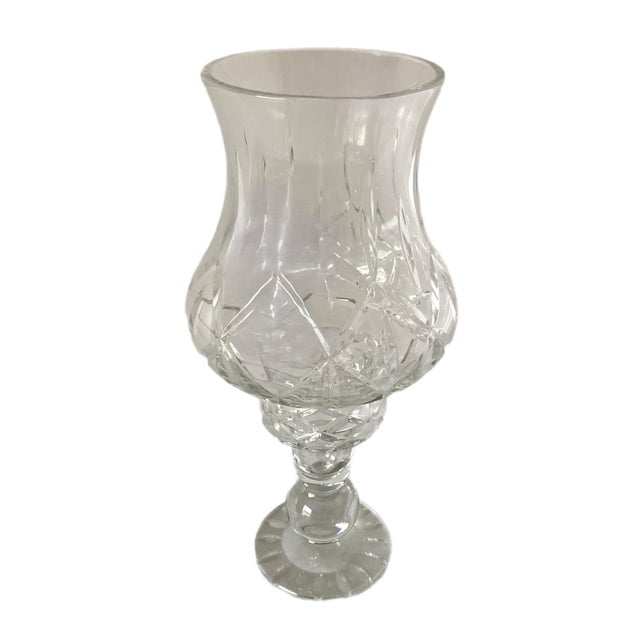 Block Crystal 1970's 2 Pc Hurricane Candle Holder & Globe, 24% Lead Crystal by Block Poland For Sale - Image 4 of 14