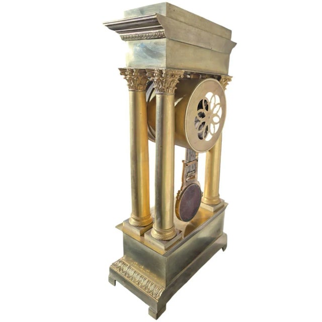 Traditional Large Empire and Gilded Bronze Mercury Gilt Clock Portico, 1890s For Sale - Image 3 of 12