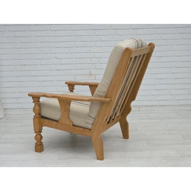 Vintage Danish Armchair in Furniture Wool and Oak, 1970s For Sale - Image 6 of 18