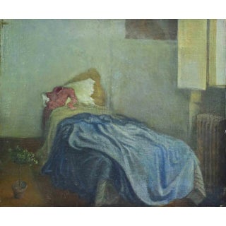 Giovanni Gromo, Bedroom, Oil on Canvas on Wood, 1980s For Sale