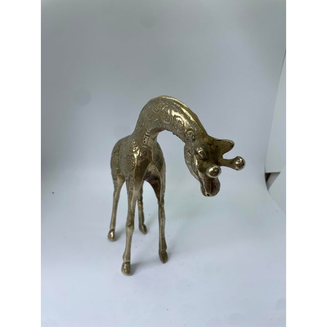 Bring a touch of exotic charm and timeless elegance to your home decor with this captivating brass giraffe figurine, a...