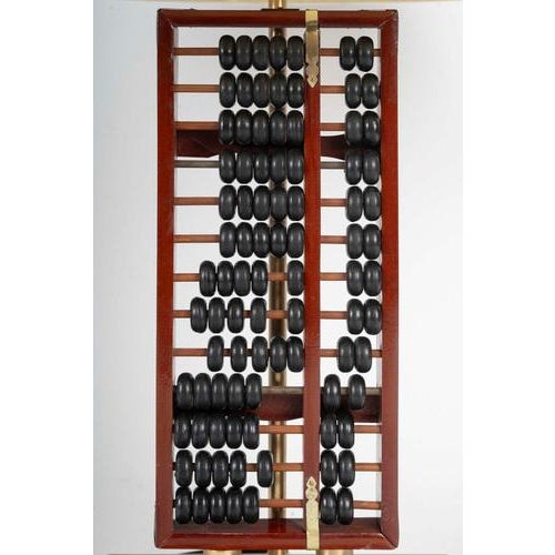 Table lamp, abacus in lacquered wood and metal, 1960. Table lamp from the 1960s, vintage design, forming an abacus in...