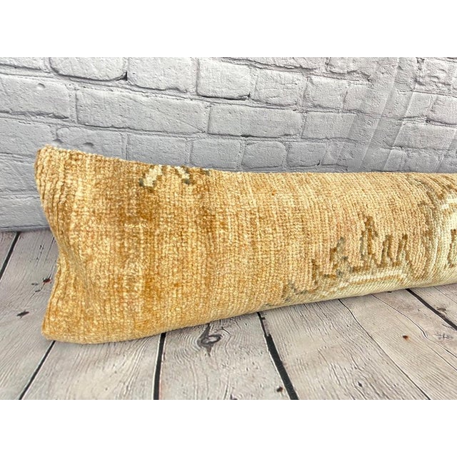 12 x 46 Lumbar Rug Pillow Embroidered Luxury Turkish Pillow Cushion Cover For Sale In Houston - Image 6 of 7