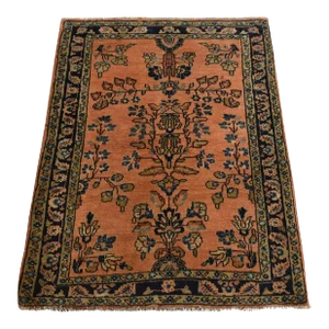 1900 1'10"x2'8" Red Antique Persian Mohajaran Sarouk Mat Hand Knotted Oriental Rug