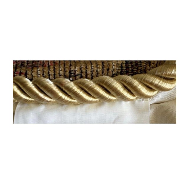 Textile Floral Tapestry Chenille Comforter King Gold & Plum Scrollwork For Sale - Image 7 of 9