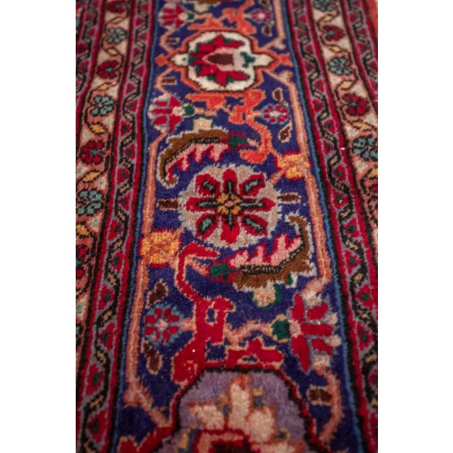 Hand-Knotted Middle Eastern Seneh Rug For Sale - Image 6 of 9