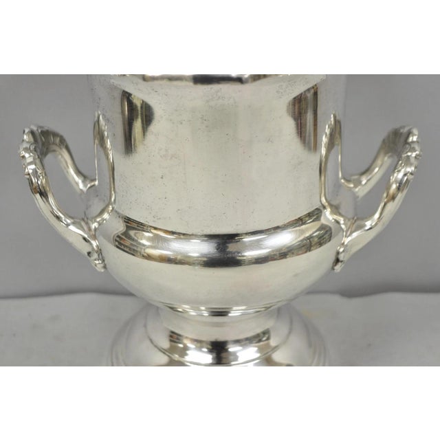 Mid 20th Century Vintage Leonard Silver Plated Trophy Cup Urn Champagne Chiller Bar Ice Bucket For Sale - Image 5 of 16