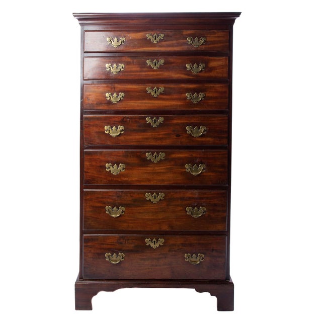 19th Century Vintage Mahogany Tall Chest For Sale - Image 13 of 13