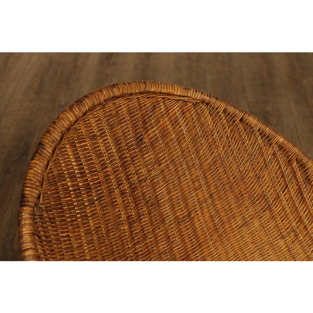 Mid-Century Modern Francis Mair Attributed Mid Century Modern Wicker Lounge Chair For Sale - Image 3 of 18