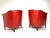 1930s Swedish Red Leather Chairs- a Pair For Sale - Image 4 of 9