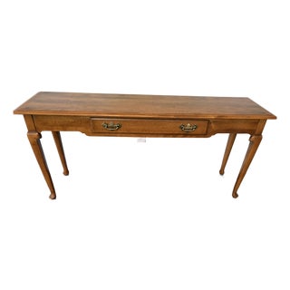 Vintage Ethan Allen Heirloom Solid Maple Sofa Console Table For Sale