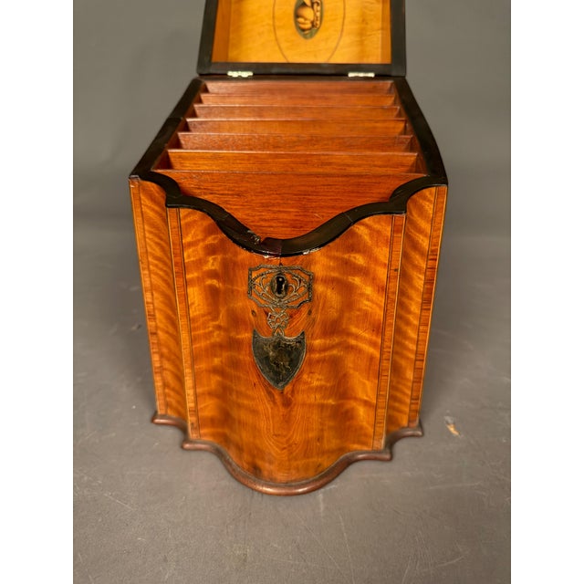 18th Century English Satinwood Document Box With Exotic Wood & Silver Inlay, Circa 1780 For Sale - Image 14 of 18