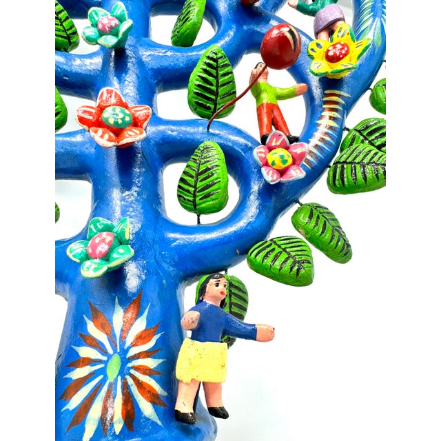 Ceramic 1990s Gerardo Ortega 'Tree of Life' From Tonalá, Mexico - 20.5" H X 16" W For Sale - Image 7 of 11