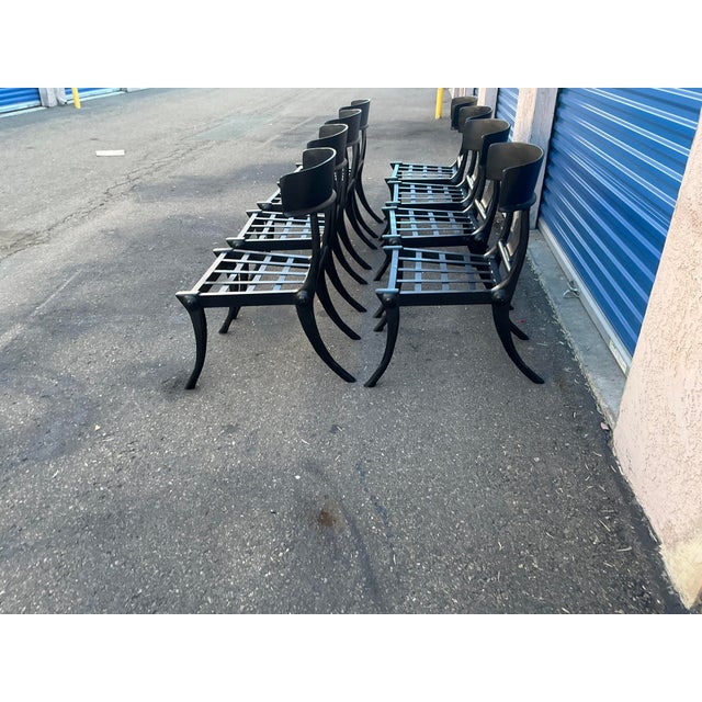 Modern Mid-Century Style Klismos Patio Dining Chairs - 8 For Sale In San Diego - Image 6 of 16