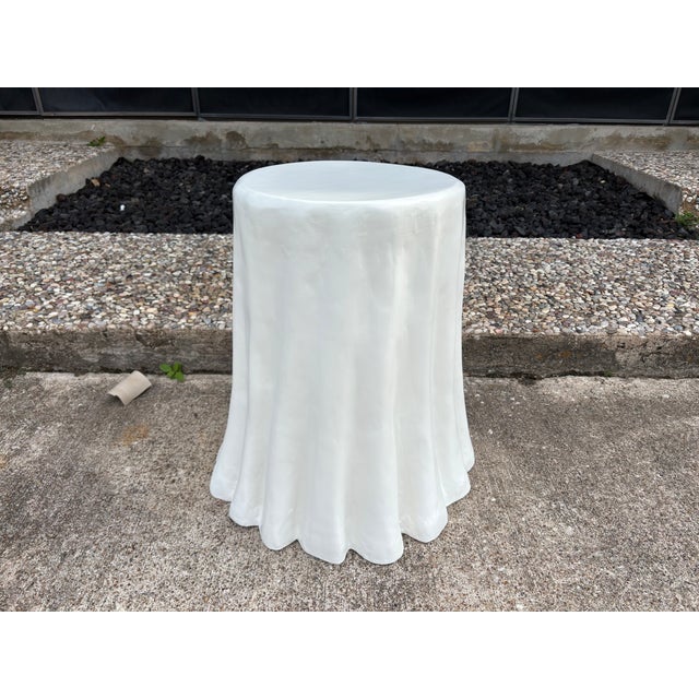 Vintage Paper Mache Draped Table. Offered is an unusual vintage sculptural draped papier mache table. This versatile...