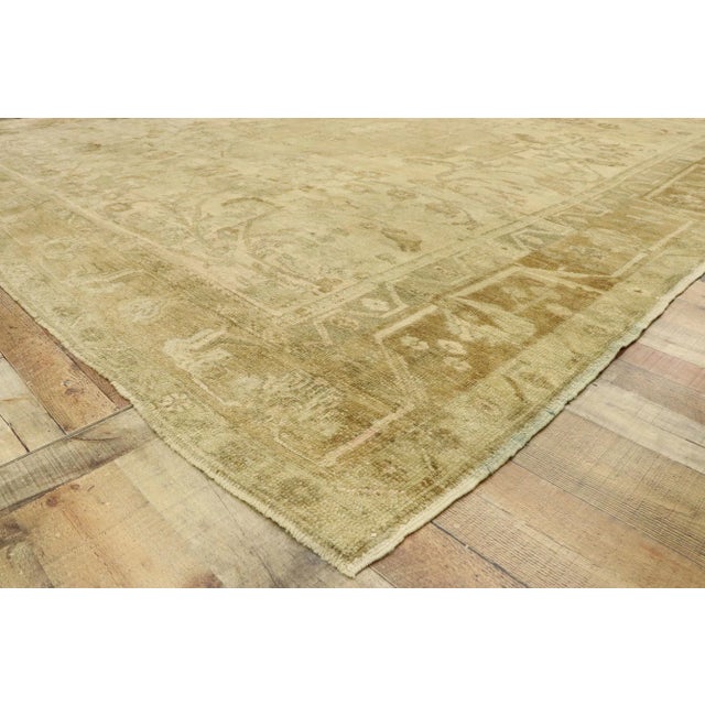 Early 20th Century Antique Turkish Oushak Rug - 11'03 X 12'01 For Sale - Image 5 of 10