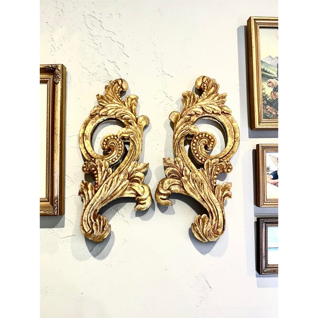 Rococo Pair of Vintage Gold Mirrors For Sale - Image 3 of 11