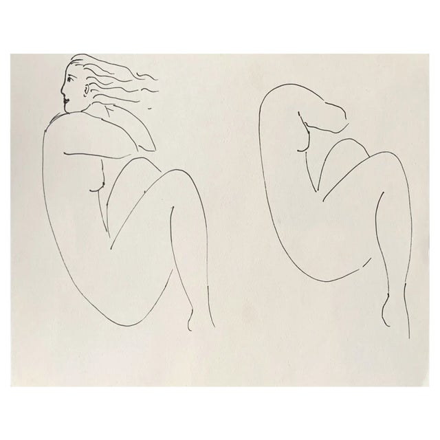 Anna Bertrand, A Woman, Ink on Paper For Sale