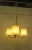 Austrian Mid Century Brass Opaline Glass Chandelier For Sale - Image 9 of 11