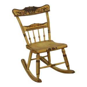 Antique 19tth Century Hand Painted Childs Rocking Chair