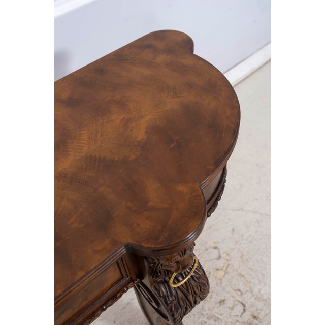 Brown Sherrill Lion Head Carved Mahogany Console Sideboard For Sale - Image 8 of 18