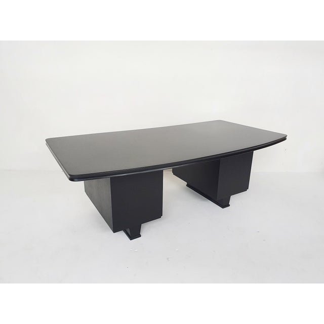 Large Black Wooden Executive Desk, 1960s For Sale - Image 12 of 18