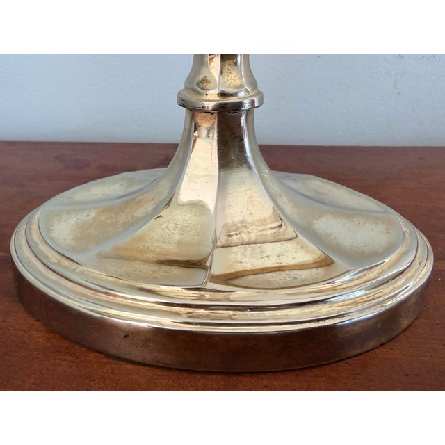 Pair of Silver Plate Candlestick Buffet Table Lamps For Sale In Savannah - Image 6 of 12
