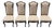 Set of 4 Vintage French Louis XV Style Dining Chairs Carved Wood Upholstered For Sale