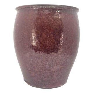 Late 20th-Century Chinese Oxblood-Glazed Stoneware Planter 9.75" For Sale