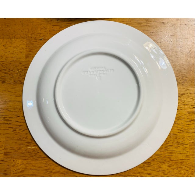 Hollywood Regency Vintage Ceramica Quadrifoglio Italian Decorative Blue & White Floral Large Plates - Set of 6 For Sale - Image 4 of 12