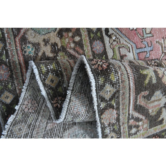 1970s Vintage Persian Handmade Wool Cotton Light Pink Area Rug For Sale - Image 11 of 11