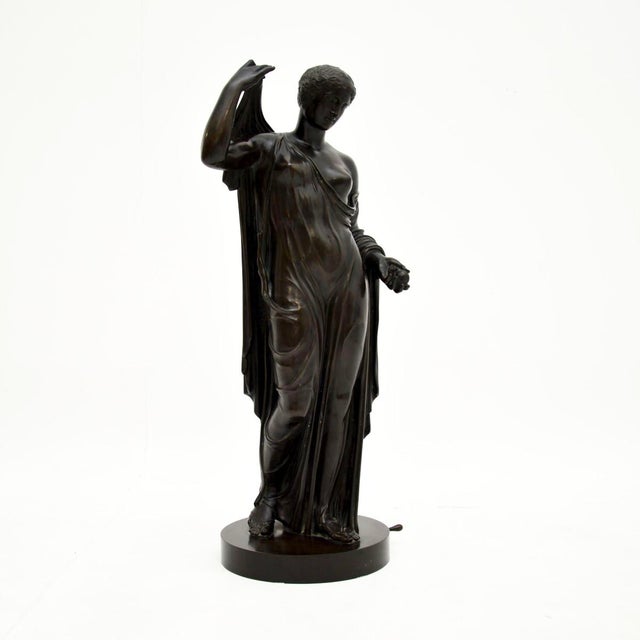 Large Neoclassical French Bronzse Robed Lady, 1880 For Sale - Image 3 of 14