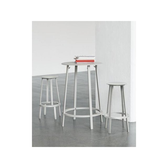 Revolver Bar Stool in Grey For Sale - Image 4 of 9