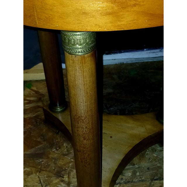 Traditional Antique French Empire Walnut and Marble Side or Gueridon Tables - A Pair For Sale - Image 3 of 11