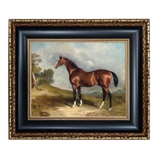 "Portrait of Sultan in Landscape" Contemporary Reproduction Print on Canvas, Framed 17" X 20" For Sale