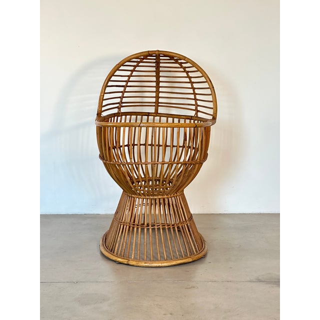 1970s Vintage Rattan and Bamboo Cradle, 1970s For Sale - Image 5 of 14