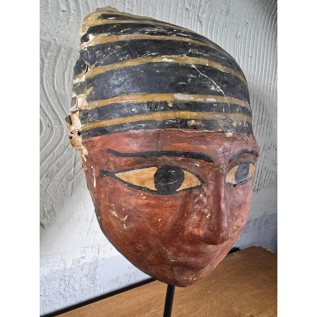 Ptolemaic Egyptian Cartonnage Mask For Sale - Image 4 of 18